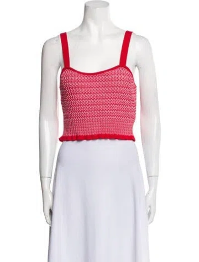 Pre-owned Maje Baby Cashmere Printed Crop Top In Red
