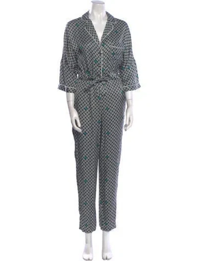 Pre-owned Maje Baby Cashmere Printed Jumpsuit In Green