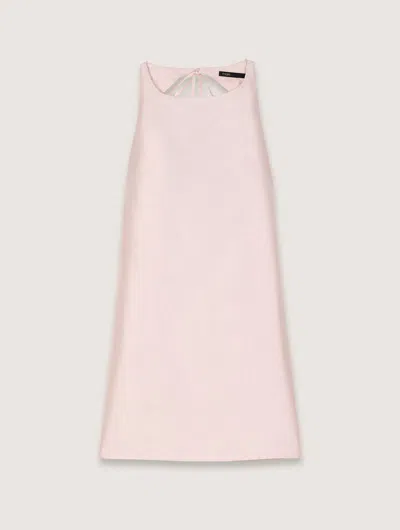 Maje Backless Dress In Pale Pink