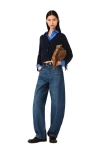 Maje Balloon Jeans With Martingale In Blue