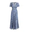 Maje Ribleuta Bandana-print Midi Dress In Blue