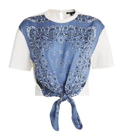 MAJE BANDANA PRINT TIE-FRONT T-SHIRT