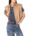 Maje Bardo Sleeveless Jacket In Brown