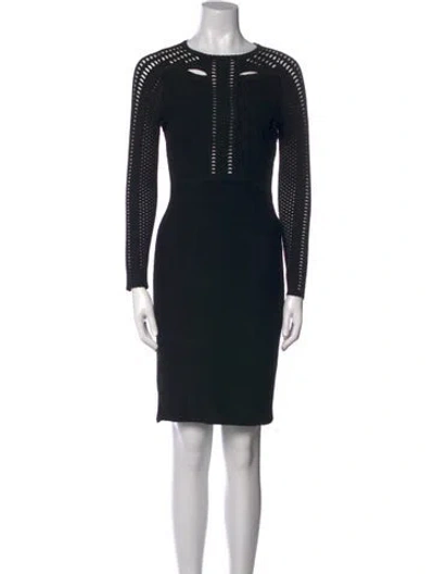 Pre-owned Maje Bateau Neckline Knee-length Dress In Black