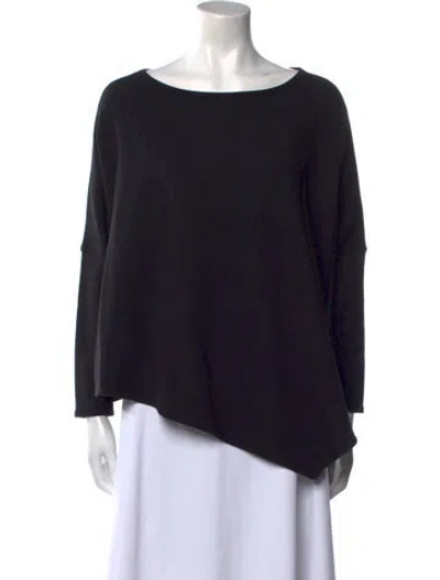 Pre-owned Maje Bateau Neckline Long Sleeve Sweatshirt In Black