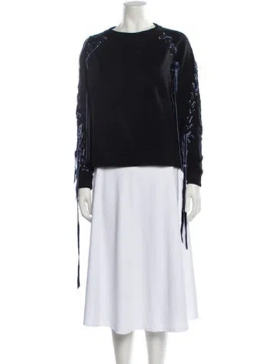 Pre-owned Maje Bateau Neckline Long Sleeve Sweatshirt In Black