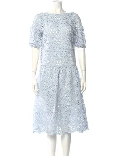 Pre-owned Maje Bateau Neckline Midi Length Dress In Blue