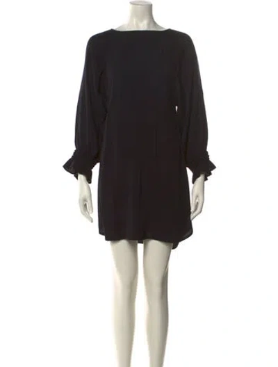 Pre-owned Maje Bateau Neckline Mini Dress In Black