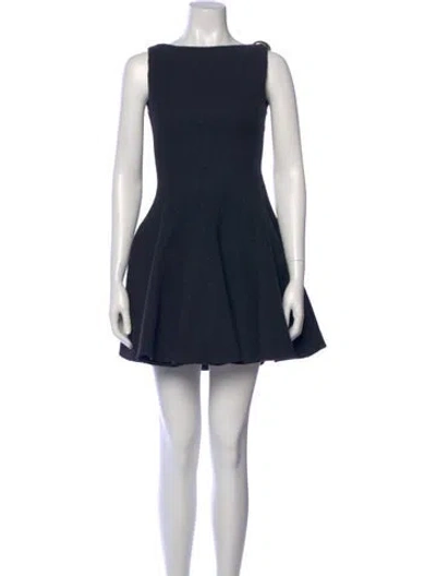 Pre-owned Maje Bateau Neckline Mini Dress In Black