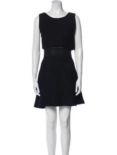 Pre-owned Maje Bateau Neckline Mini Dress In Black