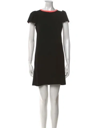 Pre-owned Maje Bateau Neckline Mini Dress In Black