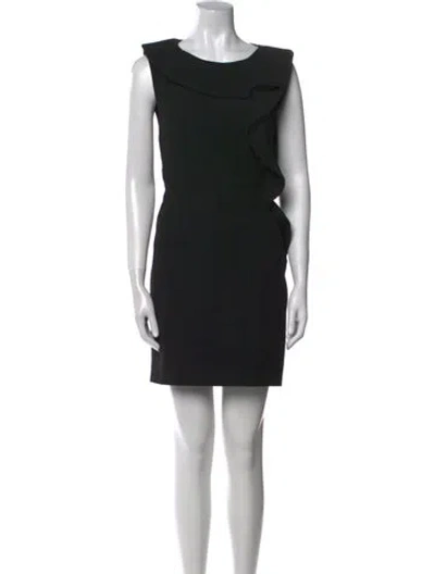 Pre-owned Maje Bateau Neckline Mini Dress In Black