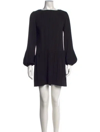 Pre-owned Maje Bateau Neckline Mini Dress In Black