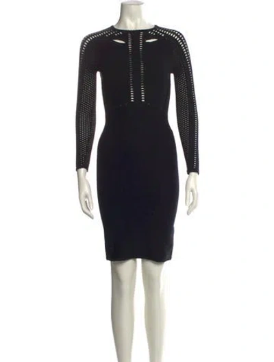 Pre-owned Maje Bateau Neckline Mini Dress In Black