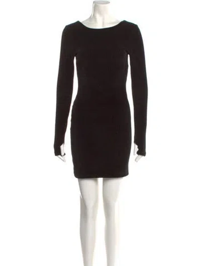 Pre-owned Maje Bateau Neckline Mini Dress In Black