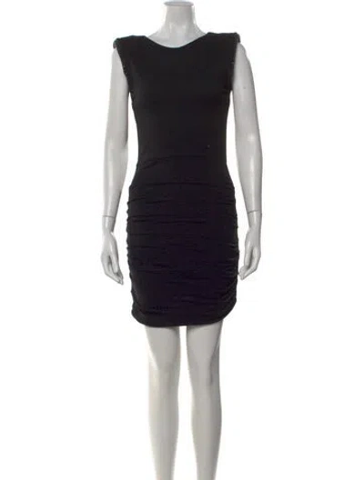 Pre-owned Maje Bateau Neckline Mini Dress In Black