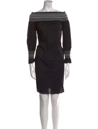 Pre-owned Maje Bateau Neckline Mini Dress In Blue