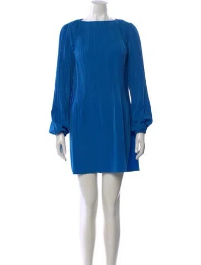 Pre-owned Maje Bateau Neckline Mini Dress In Blue