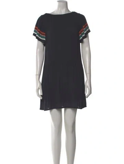Pre-owned Maje Bateau Neckline Mini Dress In Gray
