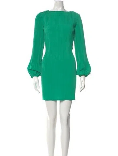 Pre-owned Maje Bateau Neckline Mini Dress In Green