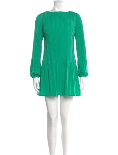 Pre-owned Maje Bateau Neckline Mini Dress In Green
