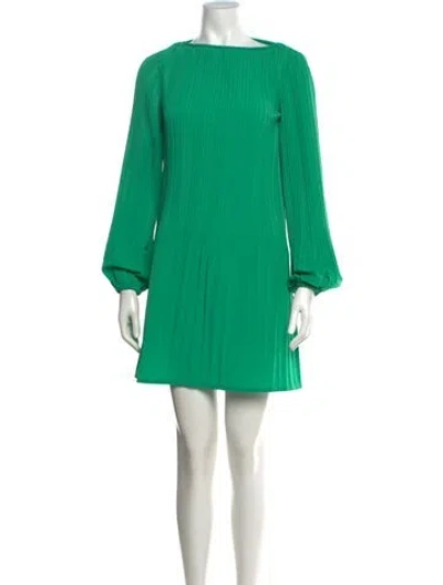 Pre-owned Maje Bateau Neckline Mini Dress In Green