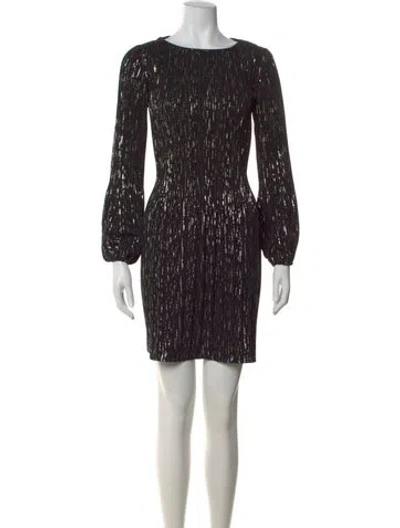 Pre-owned Maje Bateau Neckline Mini Dress In Multi