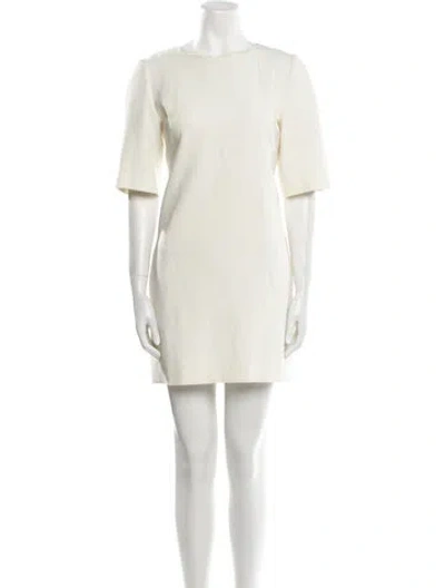 Pre-owned Maje Bateau Neckline Mini Dress In Neutral