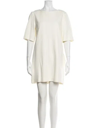 Pre-owned Maje Bateau Neckline Mini Dress In Neutral