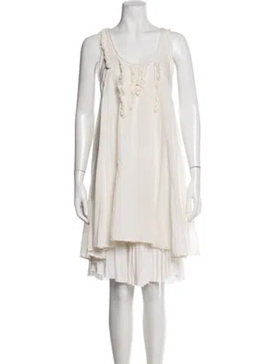 Pre-owned Maje Bateau Neckline Mini Dress In Neutral