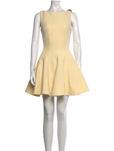 Pre-owned Maje Bateau Neckline Mini Dress In Neutrals