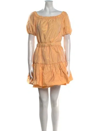 Pre-owned Maje Bateau Neckline Mini Dress In Orange