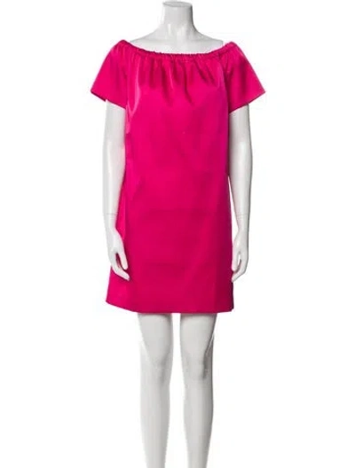 Pre-owned Maje Bateau Neckline Mini Dress In Pink