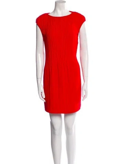 Pre-owned Maje Bateau Neckline Mini Dress In Red