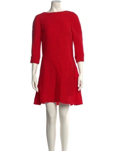 Pre-owned Maje Bateau Neckline Mini Dress In Red