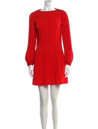 Pre-owned Maje Bateau Neckline Mini Dress In Red