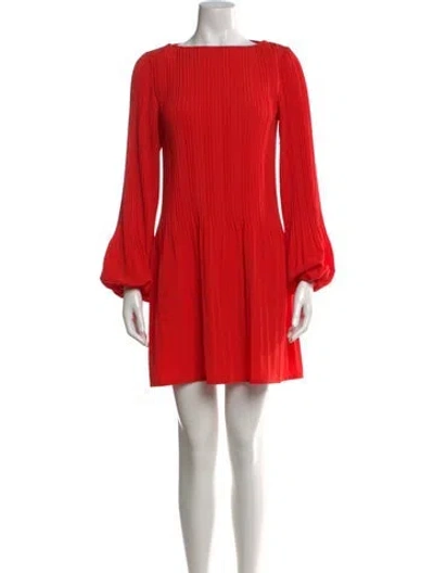 Pre-owned Maje Bateau Neckline Mini Dress In Red