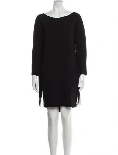 Pre-owned Maje Bateau Neckline Mini Dress W/ Tags In Black