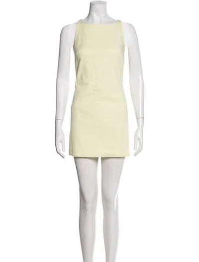 Pre-owned Maje Bateau Neckline Mini Dress In Yellow