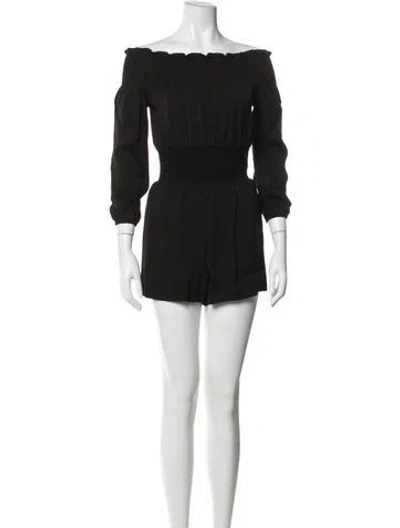 Pre-owned Maje Bateau Neckline Romper In Black