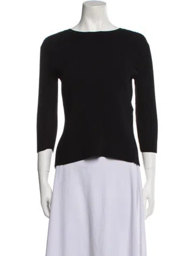 Pre-owned Maje Bateau Neckline Sweater In Black