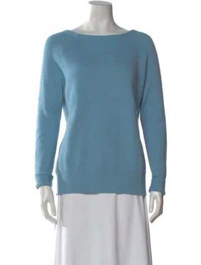 Pre-owned Maje Bateau Neckline Sweater In Blue