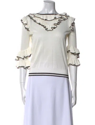 Pre-owned Maje Bateau Neckline Sweater In White