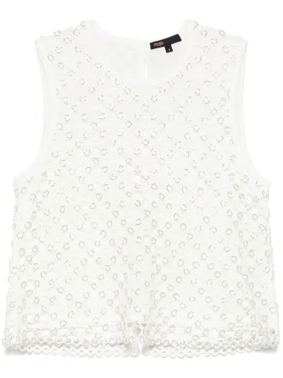 Maje Bead-embellished Top In 白色