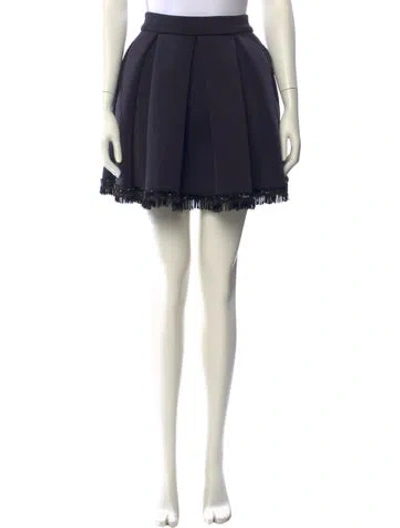 Pre-owned Maje Beaded Accents Mini Skirt In Blue