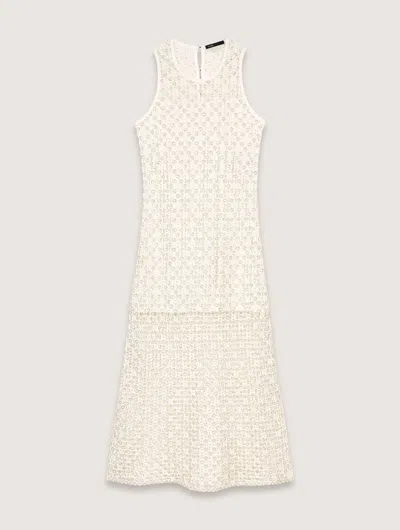 MAJE BEADED CROCHET MAXI DRESS