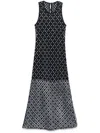 Maje Beaded Maxi Dress In Navy