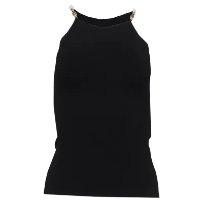 Pre-owned Maje Beaded Strap Tank Top In Black Viscose