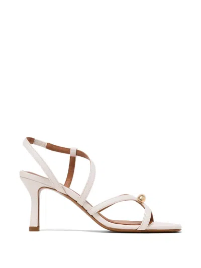 Maje Bead-embellished Heeled Sandals In White
