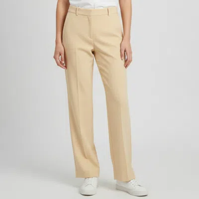 Pre-owned Maje Beige Lyocell Blend Straight Fit Trousers S In Yellow